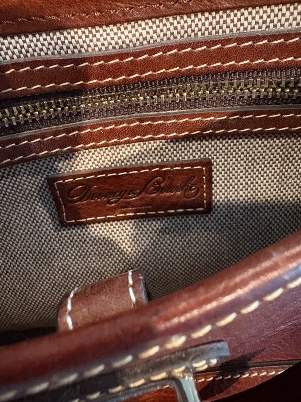 Dooney & Bourke Florentine Vacchetta Small Flap Crossbody Chestnut Brown - Picture 6 of 7